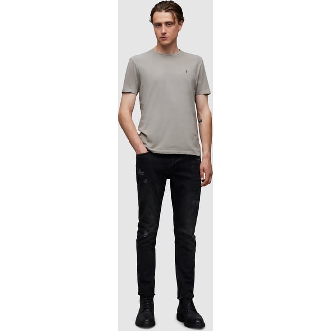 AllSaints Ossage Ss Crew Stone Taupe Taglia: S | Magliette basic Outlet | Uomo | Nero