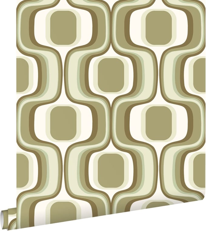 ESTAhome behang retro ornamenten groen - 50 x 900 cm - 131586