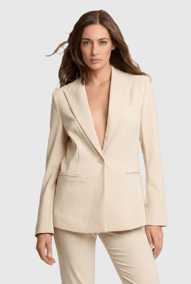 single-breasted jacket vrouw beige