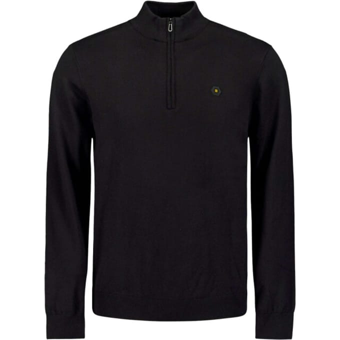 No Excess Pullover half zip 2 coloured melang black