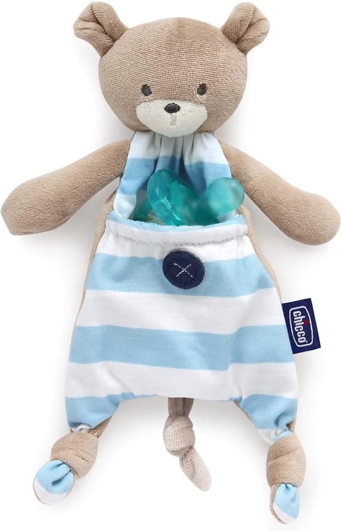 Chicco Fopspeenhouder Junior 12,5 Cm Pluche Blauw/wit