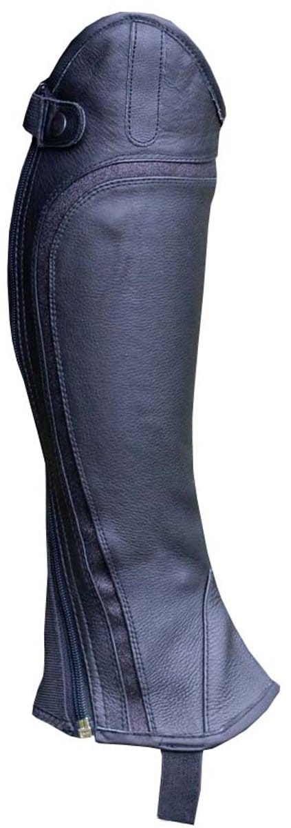 Mondoni Shine Line Minichaps - Maat: M - Zwart - Leer