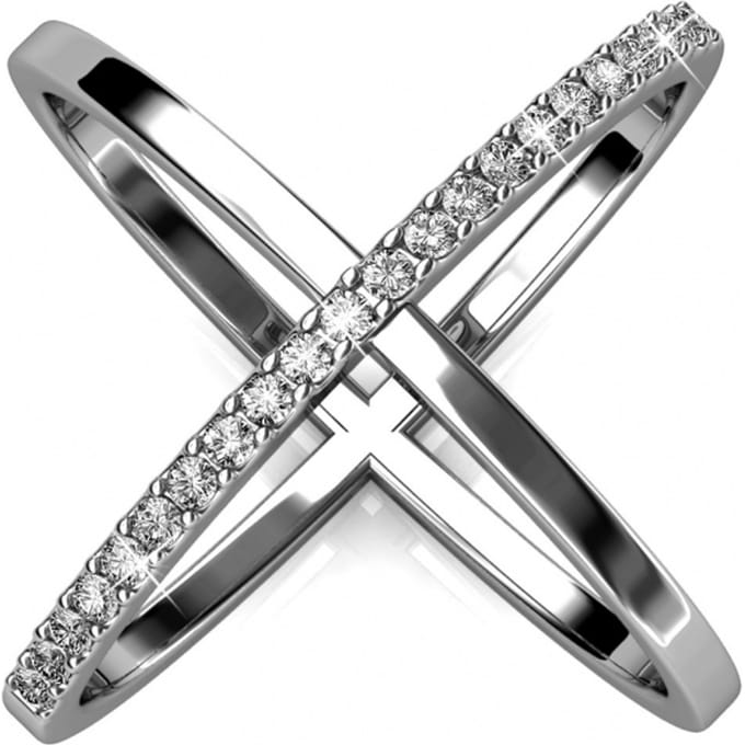 X Duo ring - Oostenrijks kristal