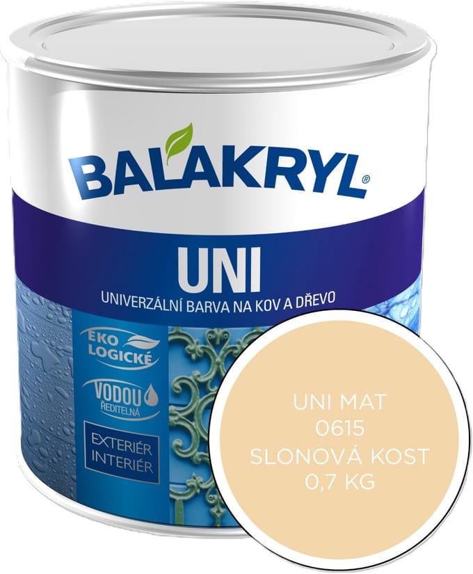 Balakryl UNI MAT 0,7kg, 0615 ivoor