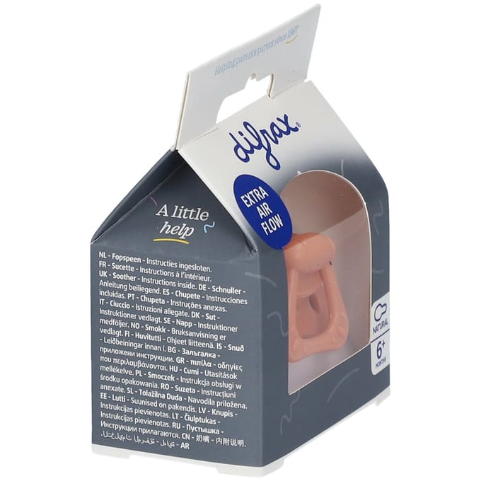Difrax Fopspeen - Natural - 6+ maanden - Siliconen - Peachy - 1 stuk
