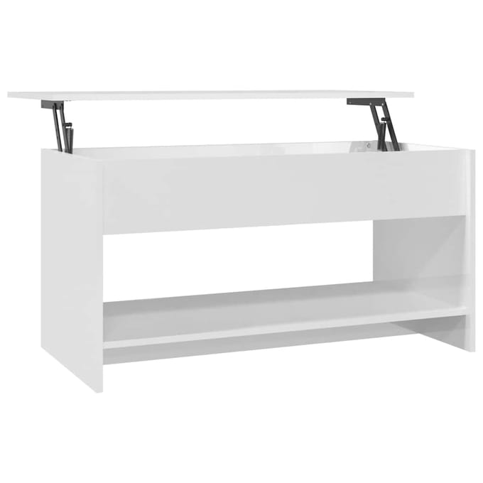vidaXL - Salontafel - 102x50x52,5 - cm - bewerkt - hout - hoogglans - wit