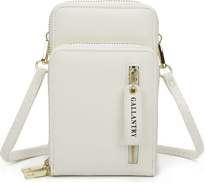 Gallantry - Crossbody - telefoontasje - portemonnee - Mobiele Telefoon - Smartphone - Wit