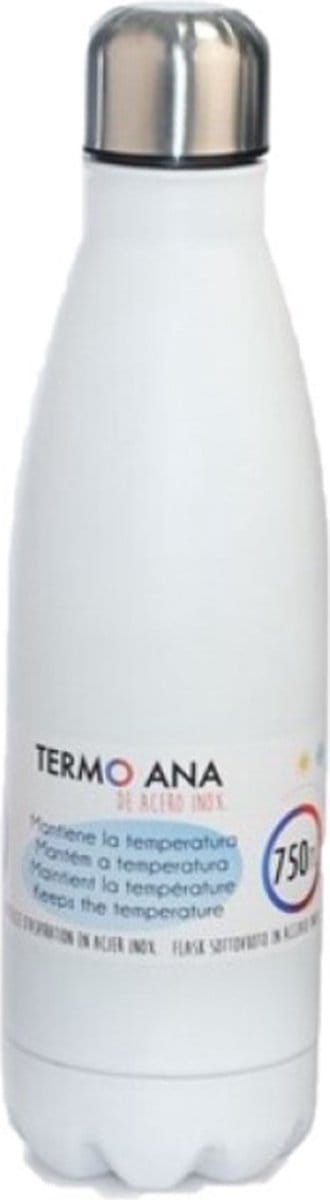 RVS thermosfles / isoleerfles wit 0.75 L - Thermoflessen