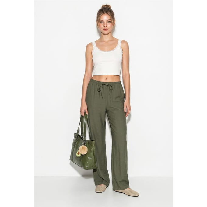 Dames Wijde Pijp Crêpe Broek