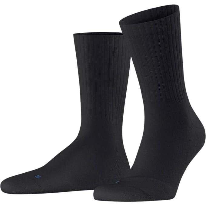 FALKE Run Rib Crew lichte padding katoen functioneel materiaal Sokken unisex zwart - maat 42-43
