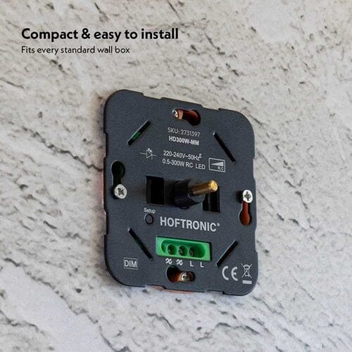 HOFTRONIC Set van Master-Master LED dimmers - 0.5-300W - Fase-afsnijding (trailing edge) - Wisselschakeling