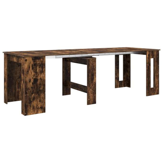 vidaXL - Eettafel - 240 - x - 85 - x - 75 - cm - Bewerkt - hout - Gerookt - eiken