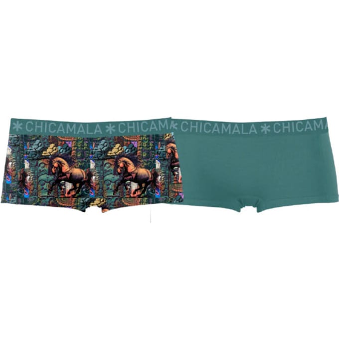 Muchachomalo Girls 2-pack boxer shorts print + solid
