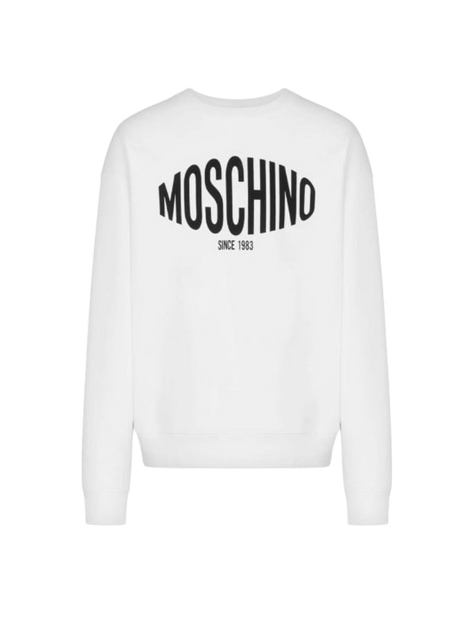 hoodie man Moschino Jeans - bio katoen sweatshirt - wit