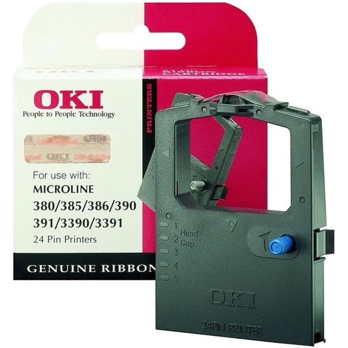 OKI ML 380/385/386 Zwart Ribbon - Print ribbon Zwart