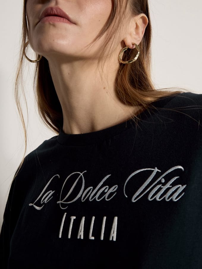 La Dolce Vita T-shirt met borduursel