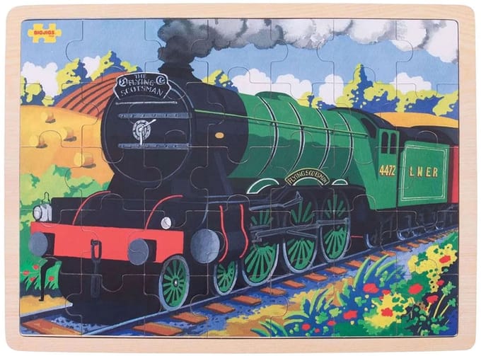 Bigjigs Wooden Jigsaw Puzzle Flying Scotsman - 35 pcs. Hout