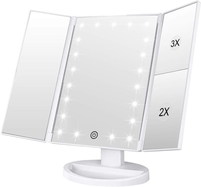 AHD® Vanity Spiegel - Hollywood Spiegel - Bright Beauty Vanity Makeup Spiegel - Wit - 28cm x 18cm x 7cm