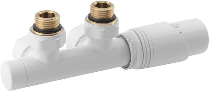 Bruckner Wicher - Thermostatische aansluitset, middenaansluiting 50 mm, wit 600.311.4