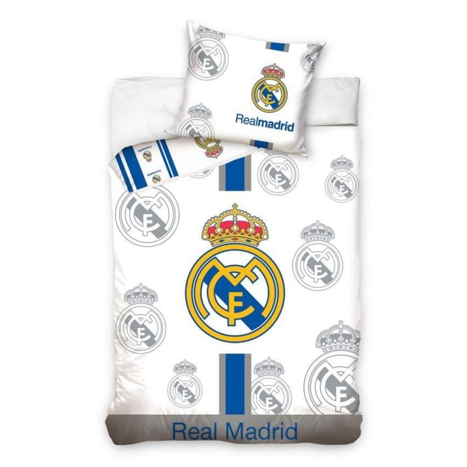 Real Madrid C.F. Dekbedovertrek - Eenpersoons - 140x200 cm - White