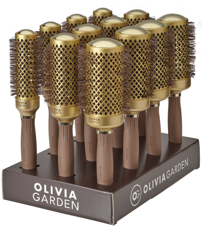 Olivia Garden Expert Blowout Shine Display Goud/Bruin