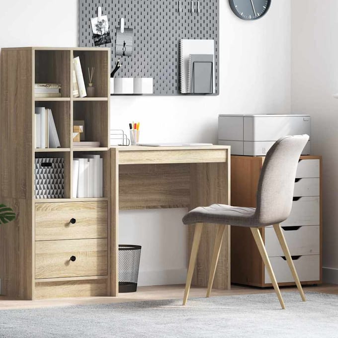 vidaXL - Bureau - Anders - Sonoma - eiken - 70 - x - 40 - x - 76 - cm - Bewerkt - hout