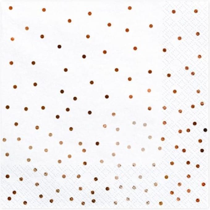 PartyDeco - Servetten - Stippen Rose-gold (20 stuks)