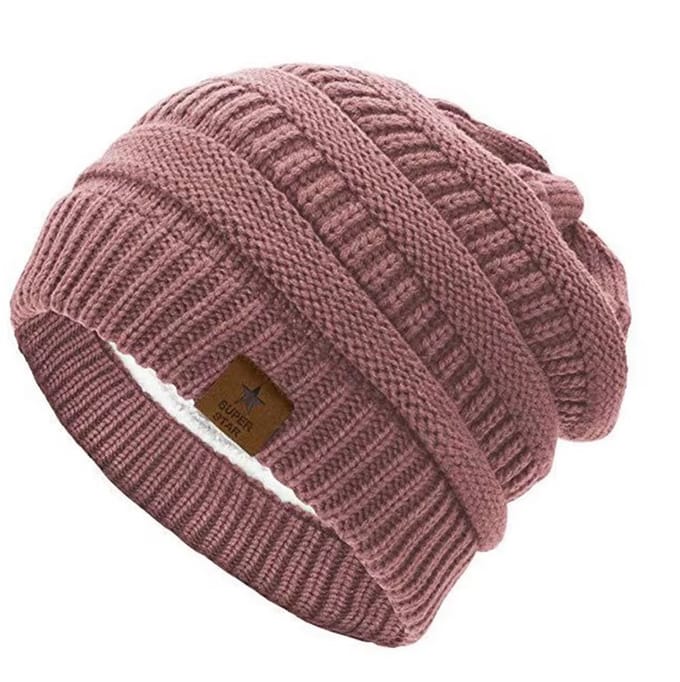 Sjtoer Muts - Wintermuts - One size - Roze - Unisex - Muts dames - Muts heren - Gebreide – Warme Gevoerde Beanie