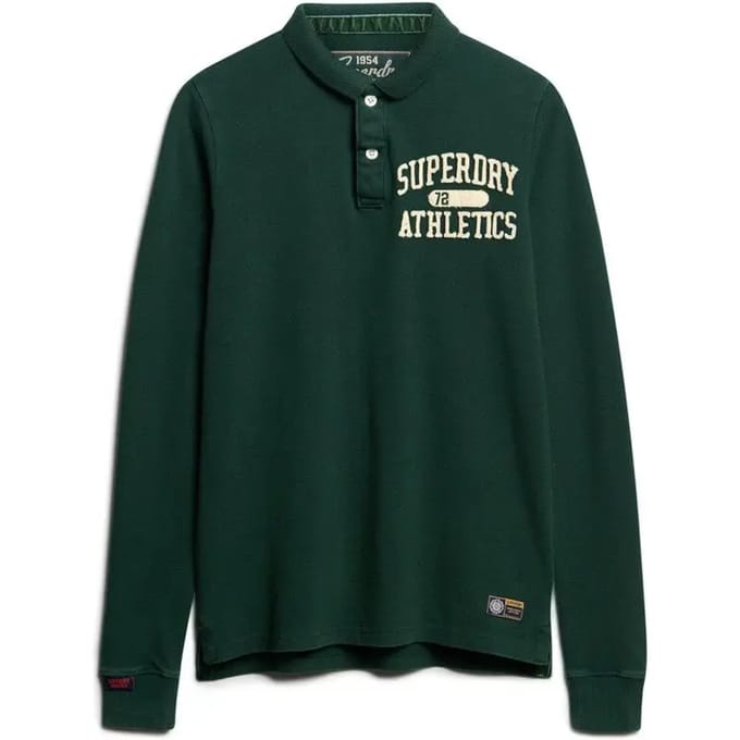 Superdry Vintage Athletic LS Polo Heren - Maat S