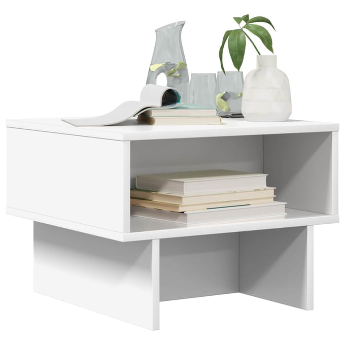 vidaXL - Salontafel - Wit - 48 - x - 46 - x - 35 - cm - Bewerkt - hout
