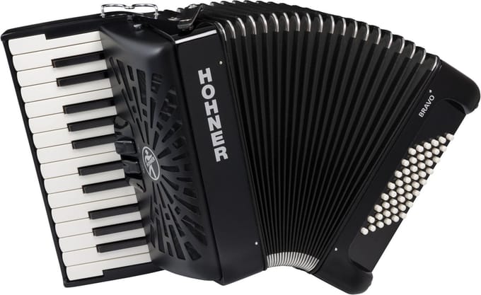 Hohner Bravo II 48 black silent key - Accordeon
