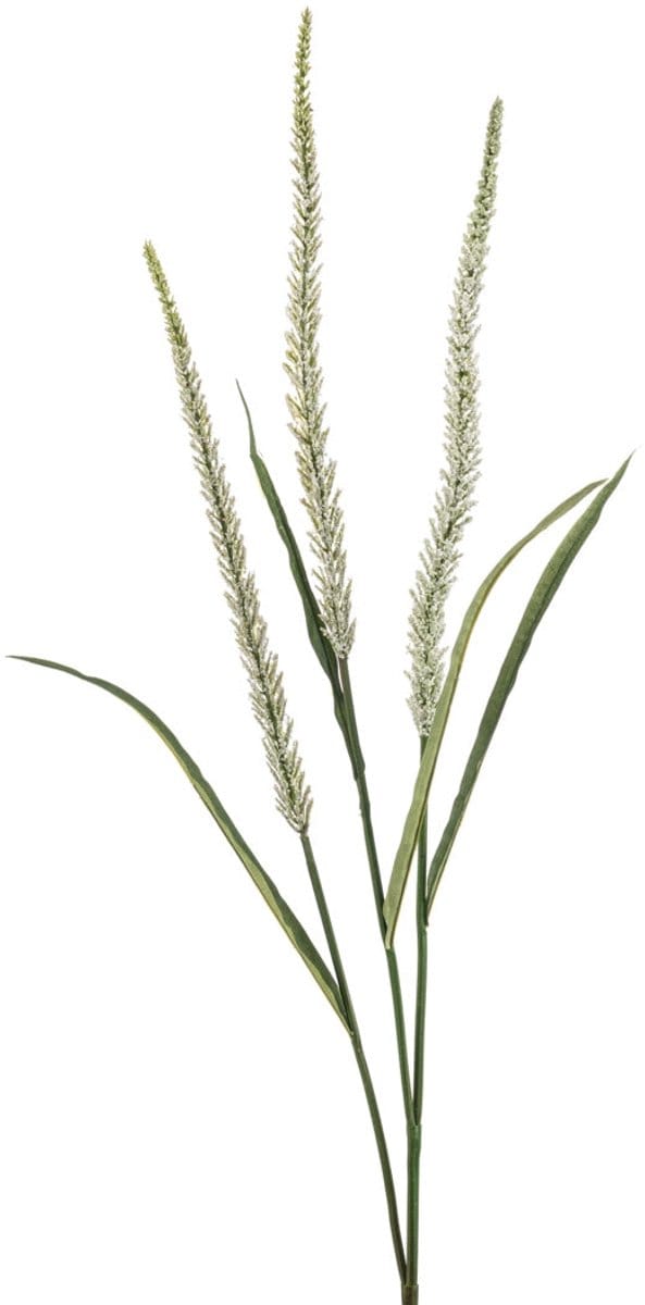 Emerald - Kunstbloem Gras bloem 115 wit - Kunstplant voor binnen
