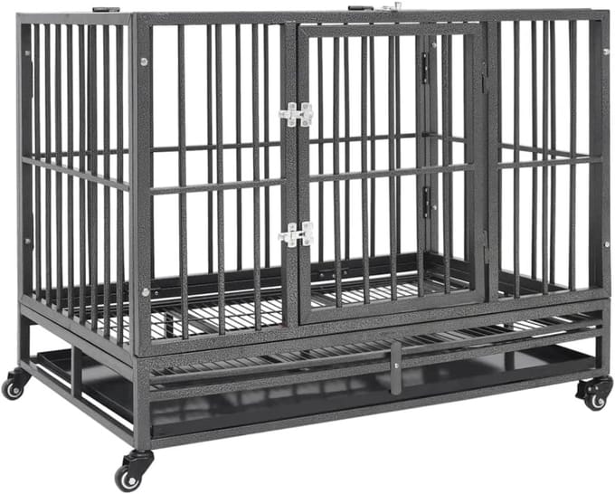 Hondenbench met Wielen en Uitschuifbare Lade - Grote Bench 102x72x85cm