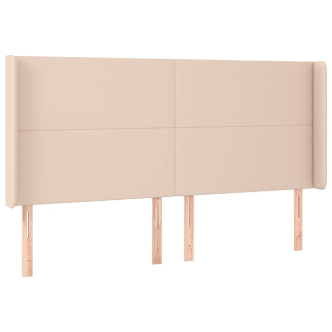vidaXL - Hoofdbord - LED - 183x16x118/128 - cm - kunstleer - cappuccinokleurig