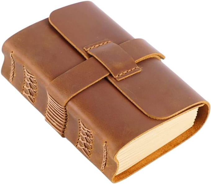 Mini Notitieboekje - Klein Dagboek - Reizen Noteren - Handgemaakt Leer - Compact Formaat