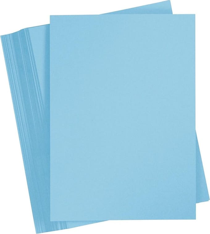 Gekleurd Karton A4,210x297 mm, 180 gr, lichtblauw, 100 vel | Knutselkarton