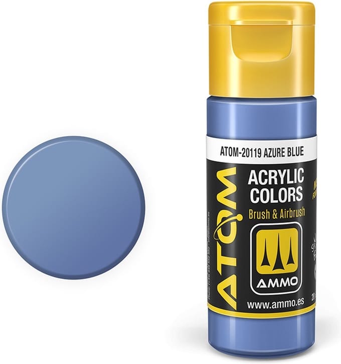 AMMO by Mig Jimenez Hobbyverf Acrylverf - MIG 20119 ATOM - Azure Blue - Acryl - 20ml Verf flesje - 20 ml