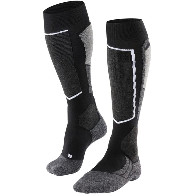 FALKE SK2 warm dik wol functioneel materiaal skisokken dames zwart - maat 41-42