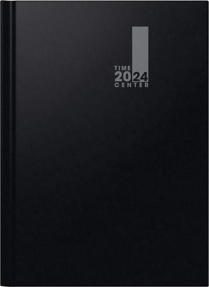 Weekkalender A4 2024 Zwart Twee Pagina's Per Week
