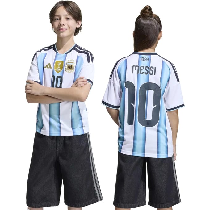 Adidas Argentina Truien/Replica's Kinder - Wit - Maat 123 - 129 CM - Poly Mesh