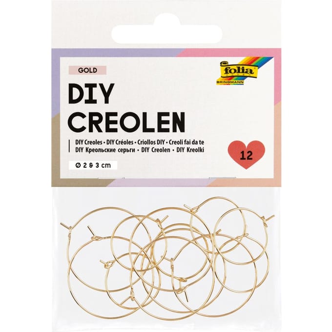 Creolen, 12 stuks - Goud