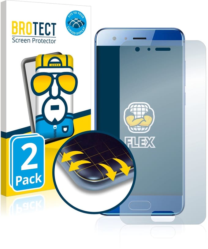 BROTECT - Screenprotector voor Honor 9 - Folie Beschermfolie transparant volledig dekking - 2 Stuks
