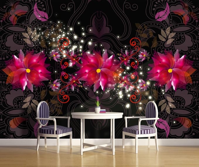 Flowers Abstract Photo Wallcovering