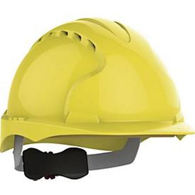 JSP veiligheidshelm EVO3 Revolution, EN 397, geel, PE, 6-punts harnas, draaibare sluiting, ca. 375 g
