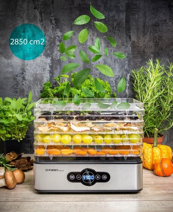 TZS First Austria Voedseldroger - 240W - 5 Laags - 35°C tot 70°C - LCD Display - BPA-vrij - Timer