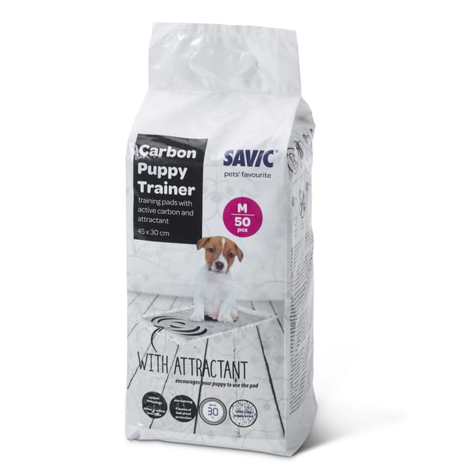 50 stuks Medium (45x30cm) Savic Puppy Trainer Pads Met Active Koolstof