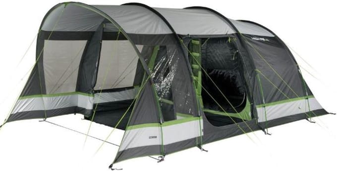 High Peak Tunneltent Garda 4.0 - 4 persoons - Verduisterde Binnentent - Grijs