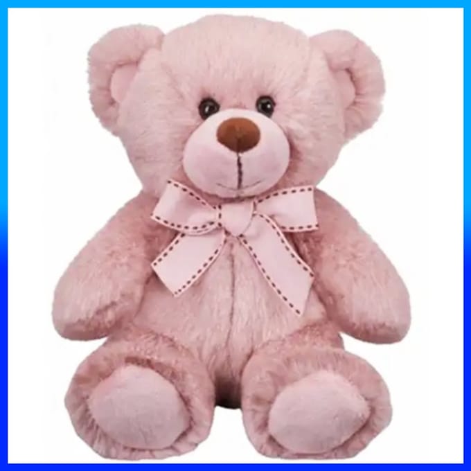 Teddybeer Roze met Strik Pluche Knuffel 20 cm