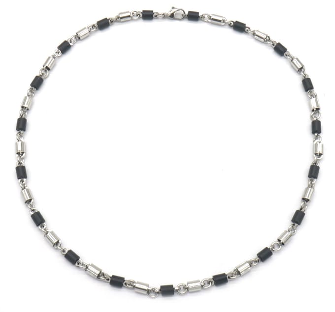 Ketting Dames - Kralen - RVS - Lengte 50 cm - Zilverkleurig