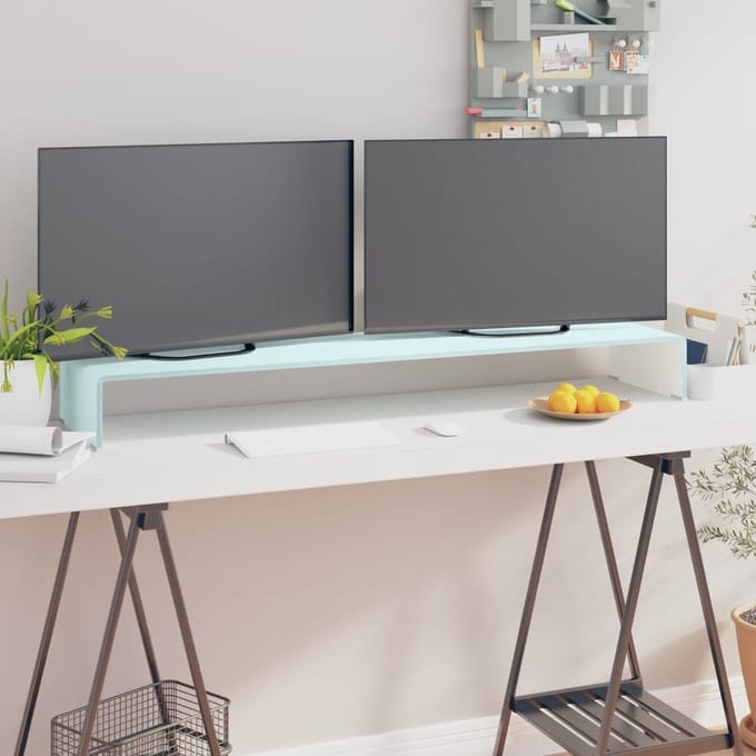vidaXL - TV-meubel/monitorverhoger - 120x30x13 - cm - glas - groen